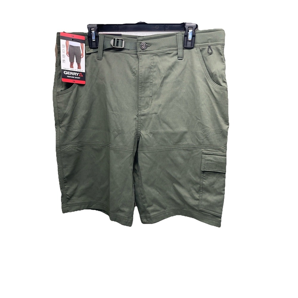 Gerry Men's Size 34 Waist Green Cargo Shorts Belted